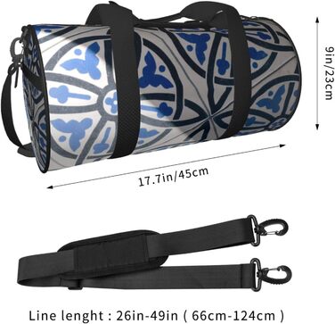 Дорожня сумка-циліндр з квітковим принтом, синьо-біла, для чоловіків та жінок, спортивна сумка, сумка для подорожей