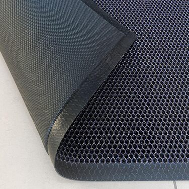 Великий нековзний килимок з ПВХ-сітки Ultralux, міцний 3D-килимок для уловлювання бруду, вхідний килимок-скребок для внутрішнього та зовнішнього використання, для вхідних та задніх дверей 120 x 80 см, синьо-помаранчевий 80 x 120 см (прямокутний)