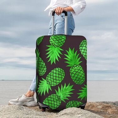 Чохол для валізи Ананасове мистецтво, міцний захист для багажу, підходить для валіз розміром 45.7 - 81.3 см, розмір XL, чорний, екстра-великий