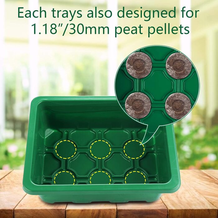 Теплиця для вирощування Feizeisun, 6 шт., 72 комірок, набір для міні-теплиці, міні-теплиця, ящик для вирощування в закритому приміщенні, піддон для вирощування теплиці з кришкою та вентиляцією для розсади, зелений