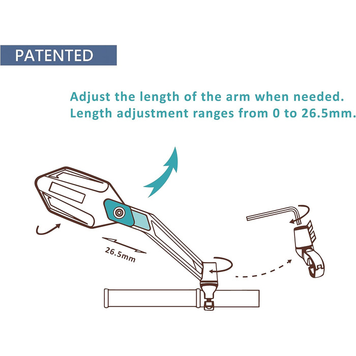 Нова стійка до подряпин скляна лінза, дзеркало для велосипеда на кермі, регульоване безпечне дзеркало заднього виду, дзеркало для велосипеда, ME-005 (2019)