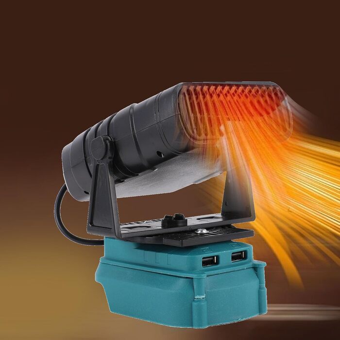 Портативний обігрівач Dpofirs на батарейках з двома температурами для кемпінгу в автомобілі, сумісний з батареями BL1815, BL1820, BL1530, BL1840, BL1850