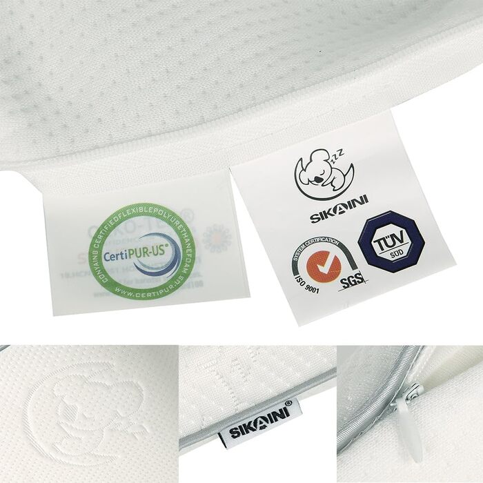 Дитяча подушка SIKAINI - Охолоджуюча тканина з принтом ведмедя, Піна з ефектом пам'яті, Ергономічний дизайн, Дихаюча, Ідеально під