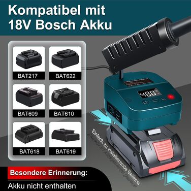 Акумуляторний паяльник для батареї Bosch 18V, швидке нагрівання, електрична цифрова LCD паяльна станція з USB і зарядними портами