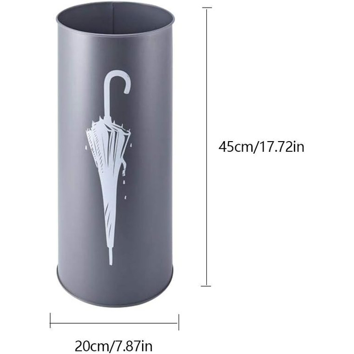 Металева підставка для парасольки, Відро для парасольки Просте коване залізо - Побутова проста залізна кругла підставка для парасольки Відро для зберігання вологи Парасолька сірий