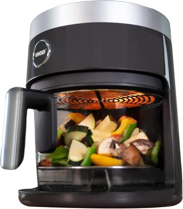 Скляна фритюрниця BPA-Free - фритюрниця, 1,200 Вт, світлодіодний сенсорний екран, 10 автоматичних програм для, гриля, приготування, смаження, зневоднення, випічки, нагрівання, розморожування або смаження - без олії, 58695