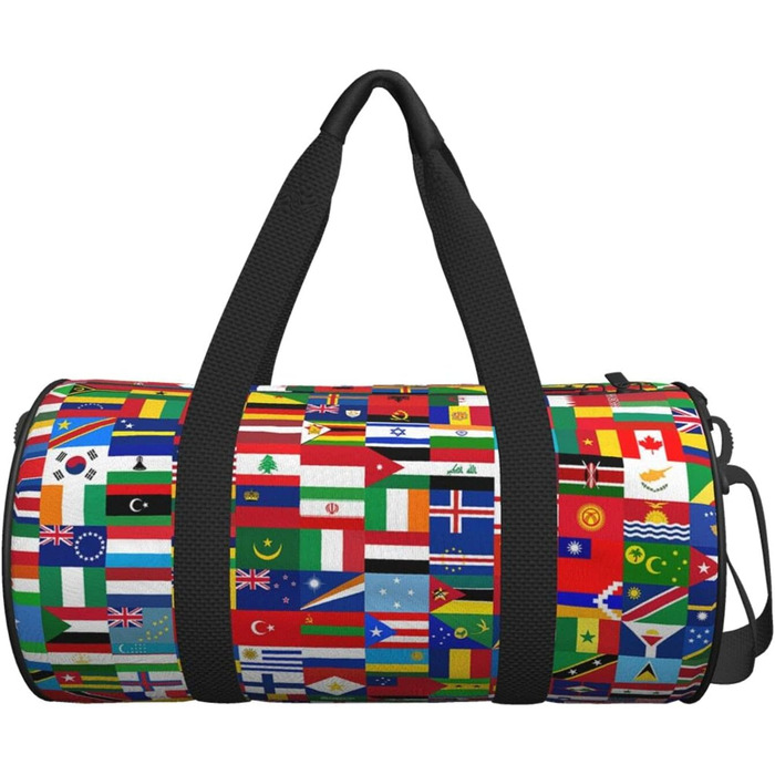 Спортивна сумка з прапорами країн світу, для фітнесу, подорожей та багажу. Велика дорожня сумка на вихідні для жінок та чоловіків.