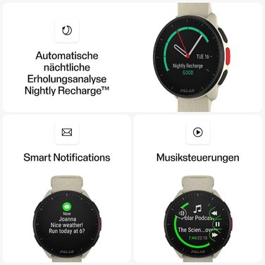 Годинник для бігу - дуже швидкий процесор - надлегкий - яскравий дисплей - зручні кнопки - персоналізована програма тренувань та функції відновлення - пульсометр - керування музикою Cloud White Pacer