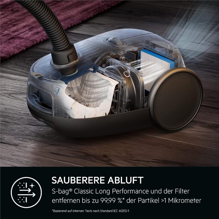 Пилосос із мішком AEG CLEAN 6000, 850 Вт, 3 роки гарантії, AB61C1OKO, чорний
