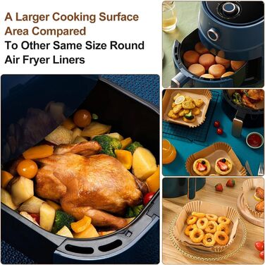 Аксесуари для фритюрниці Dercov 15 шт. для COSORI 5.5 л, квадратний набір аксесуарів для фритюрниці XXL Сумісний із фритюрницею Philips XXL 7.2 л / Tefal 6.5 л / Cecotec 6 л