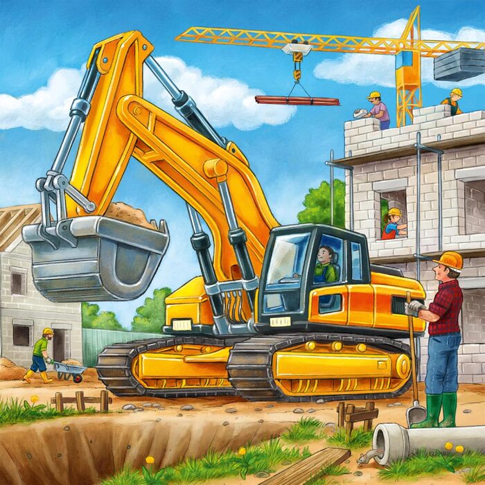 Дитячий пазл Ravensburger - 09226 Large Construction Vehicles - Пазл для дітей від 5 років, 3x49 елементів