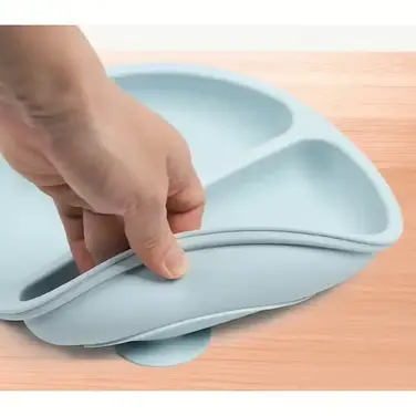 Набір дитячого посуду із силікону Hoidokly 2623254, 9 предметів, сірий