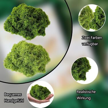 Мох Tcnzdy 100г, мох для рукоділля, штучний мох, мох для декору, міцний мох, штучний мох для рослин, декоративний мох, штучний і штучний мох для рукоділля для прикраси саду