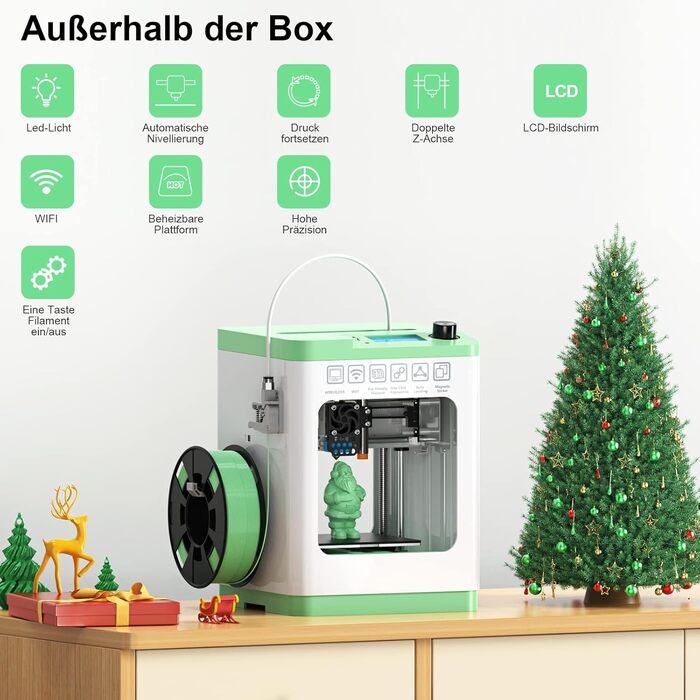 Принтер ENTINA Tina2S із хмарним друком Wi-Fi, повністю зібраний міні-3D-принтер із автоматичним вирівнюванням для початківців, з