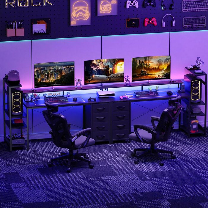 Ігровий стіл YOUDENOVA, 150 x 50 см, метал / дерево / вуглецеве волокно, чорний