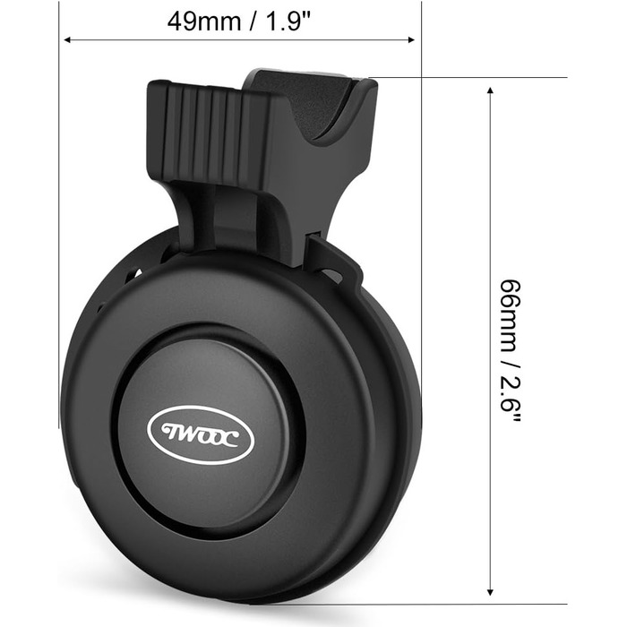 Велосипедний дзвінок USB, акумуляторний електрични 120 дБ чорний