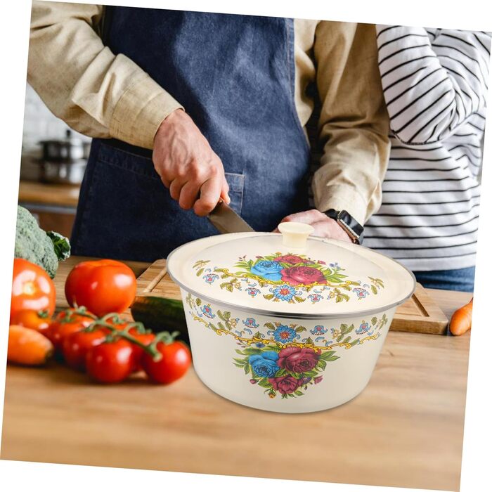 Емальована миска YARNOW, велика скляна миска для змішування, емальовані супові миски, емальовані тарілки, емальована миска, емальовані підноси, біла кругла миска, миска для хліба/фруктів, велика миска, стиль 2