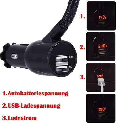 В-1 універсальний автомобільний тримач із зарядним пристроєм подвійний USB адаптер живлення прикурювача функція зарядки в т.ч. сві