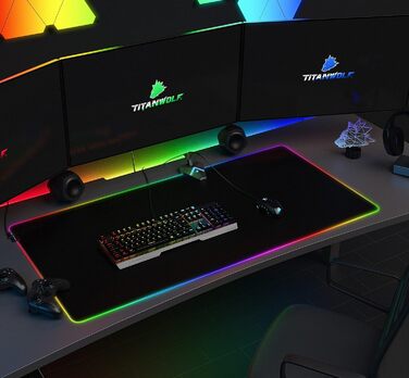 Килимок для ігрової миші XXXL RGB - 1200 x 600 мм - килимок для миші - LED Multi Color - 7 кольорів світлодіодів плюс 4 режими ефе