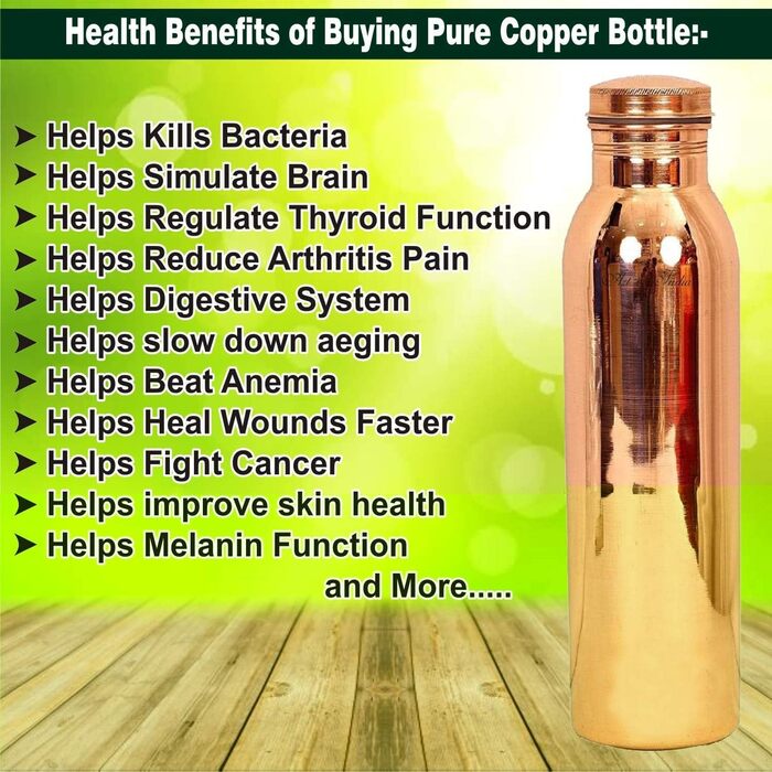 Набір посуду для напоїв з чистої міді, місткість 1000 мл (звичайний) (34 унції) 1000 мл