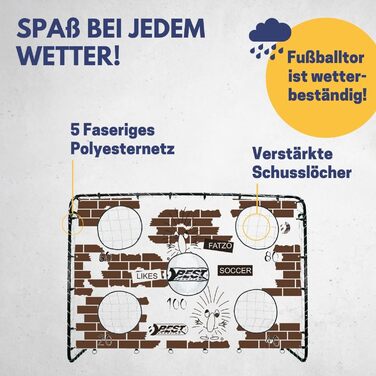 Найкращі спортивні футбольні ворота зі стінкою-мішенню Футбольні ворота 213 см x 152 см Дитячі футбольні ворота з різними кольоровими дизайнами Високоякісні дитячі ворота з сіткою, стінкою-мішенню та кілочками Футбольні ворота Fatzo