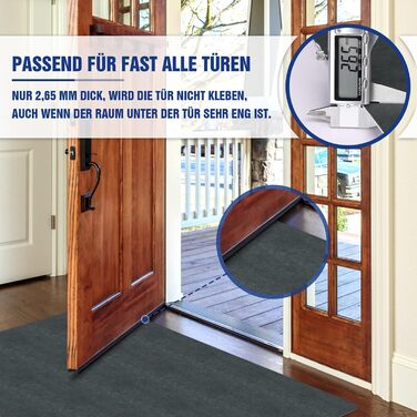 Килимок для дверей в приміщенні, килимок, що вловлює бруд, що миється, надтонкий вхідний килимок, міцний килимок для дверей, абсорбуючий кухонний килимок, нековзний килимок для дверей, що вловлює бруд, темно-сірий, 80 x 120 см (прямокутний)