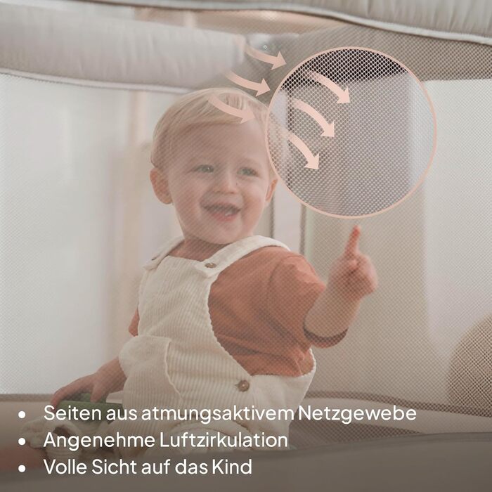 Дитяче ліжечко Lionelo Amelie, від народження до 15 кг, маленьке, складне, м&39який розкладний матрац, 100,5 x 70,5 см, 2 колеса, бічний вхід, дорожня сумка бежевого кольору