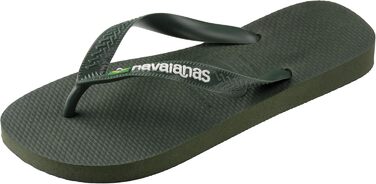 Зручні, міцні та легкі шльопанці з нековзною підошвою, бразильський прапор на ремінцях, унісекс розмір для дорослих 45/46 EU, зелено-оливковий