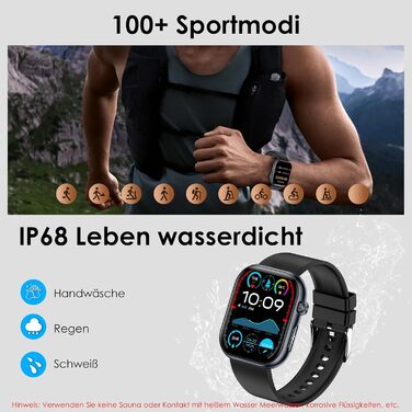 Розумний годинник YUPENG з ЕКГВСР/кров&39яним тиском/сечовою кислотою/ІМТ, 1,95-дюймовий AMOLED сенсорний фітнес-годинник з функцією телефону, 24-годинний монітор сну/серцевий ритм/SpO2/екстрений виклик SOS Android iOS Чорний