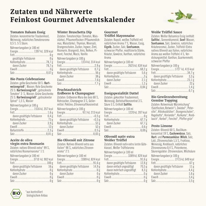 Преміальний різдвяний календар Gepp для гурманів 24 незвичайні спеції, соуси, французькі джеми та страви з олії та оцту Кулінарний різдвяний календар для чоловіків та жінок Гурман