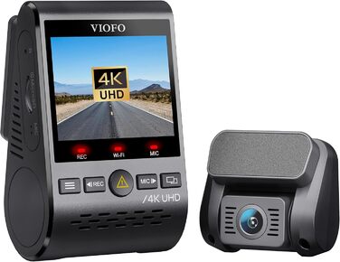 Автомобільний відеореєстратор VIOFO A129 Pro Duo 4K 1080P WiFi 5GHz, вбудований модуль GPS, двооб'єктивна передня і задня камера,