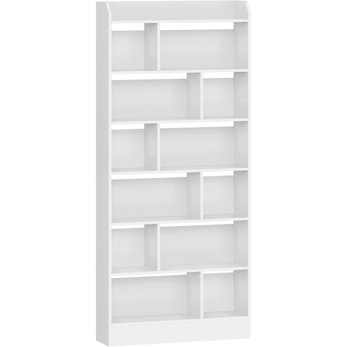 Книжкова полиця Hzuaneri, з 7 полицями, полиця для зберігання, окремостояча полиця, для вітальні, офісу, спальні, 24 x 80 x 199 см, білий BC32803 шт. Білий 24 x 80 x 199 см