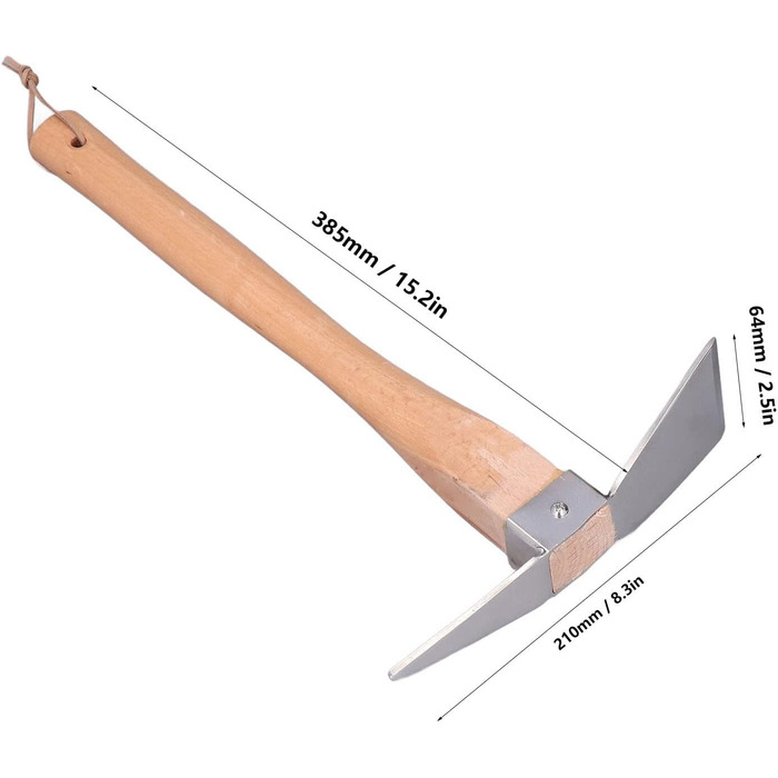 Садова кирка BigKing, кирка, проста, практична, тонка робота, нержавіюча сталь, дерев'яний матеріал, інструменти для копання