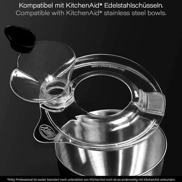 Професійний захист від бризок Kitty Professional 'Pimp сумісний з кухонним комбайном KitchenAid об'ємом 4,8 літра