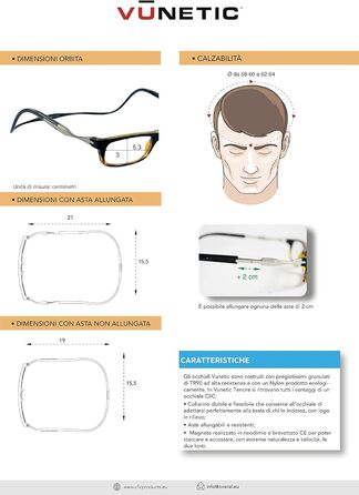 Окуляри для читання CliC Eyewear для жінок і чоловіків - Vunetic Tenore Black - Окуляри для читання з магнітом - поліамід TR90 і нейлон - Гнучкі окуляри для пресбіопії - Зроблено в Італії 2