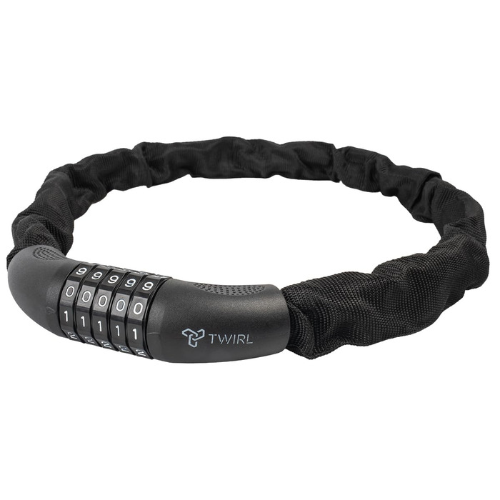 Замок ланцюговий кодовий, сталевий, чорний