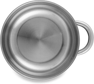 Тарілка/миска з нержавіючої сталі 18/8 з ручкою для активного відпочинку на свіжому повітрі - 18 x 5 см - місткість 1 літр, стійка до іржі, набір з 1, 2 або 4 шт. , колір 4 особи, 4 особи, 18 x 5 см