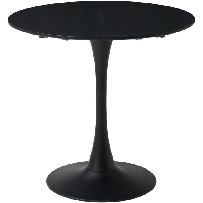 Чорний сучасний круглий обідній стіл, круглий стіл 80 см, круглий обідній стіл, підходить для 2-4 осіб, підходить для кухні, вітальні, їдальні, чорний, 8075 см, 80