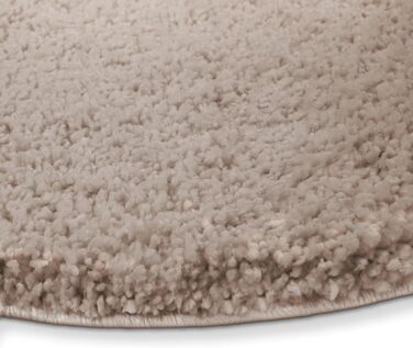 Круглий килимок для ванної casa pura 120 см бежевий, пухнастий волохатий килимок для ванної, нековзний килимок для ванної, можна прати, килимок для душу, килимок/килимок для підлоги для ванної кімнати та душу