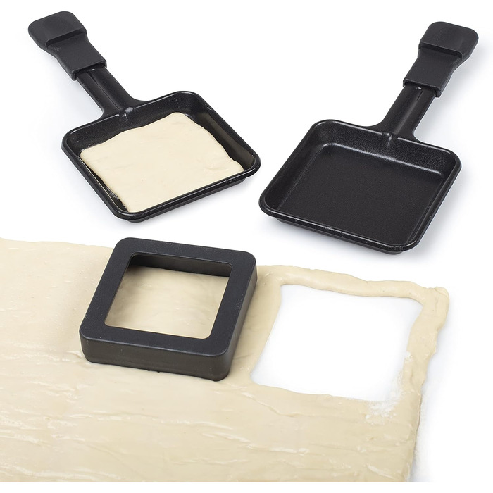 Багатофункціональний прилад для раклету та піци регульований термостат з подвійним нагрівальним елементом 43 х 23 см варильна поверхня на 8 осіб без BPA 1300 Вт, чорний, 2736