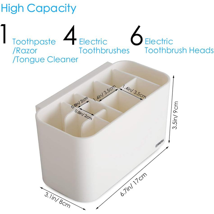 Тримач для зубних щіток настінний - настінний тримач для зубних щіток у ванній кімнаті - підставка для зубної пасти (4 відділення