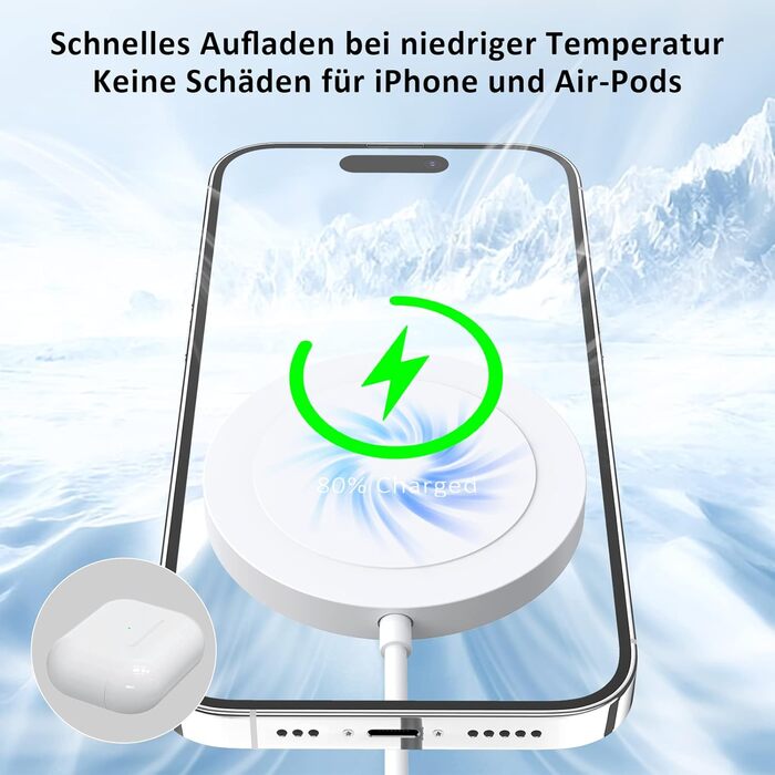 Бездротовий зарядний пристрій Mag-Safe Charger для iPhone Магнітна зарядна станція Індуктивна бездротова зарядна панель Сумісна з