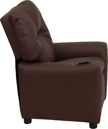 Дитяче крісло Flash Furniture, сучасне, з підсклянником, шкіра, коричнева LeatherSoft