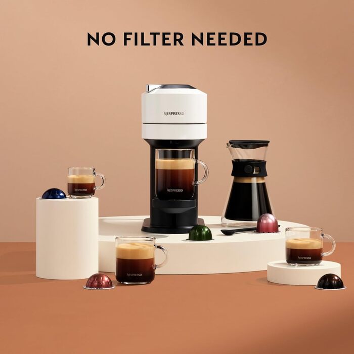 Кавова капсульна машина преміум-класу Nespresso De'Longhi ENV 120.BWAE Vertuo Next з піноутворювачем молока, коричнева