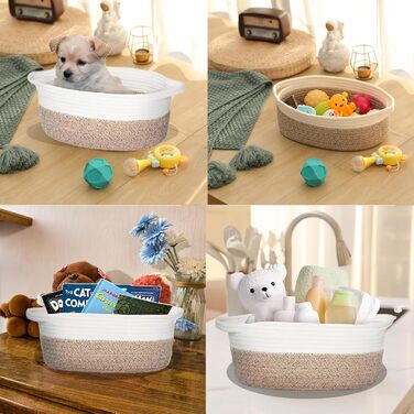 Набір плетених кошиків для зберігання з 2 предметів, плетений кошик, плетений кошик для зберігання у ванну кімнату, плетені кошики з подарунковими пакетами та атласною стрічкою, кошики для зберігання на полиці, ванна кімната, вітальня, дитяча кімната