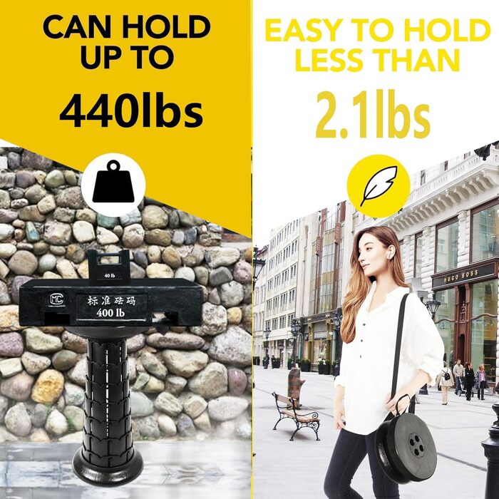 Портативний складаний стілець ALEVMOOM з подушкою, складний кемпінговий стілець, стілець для майстерні, телескопічний складний стілець для дорослих, вантажопідйомність 550 фунтів з сумкою та карабіном (чорний)