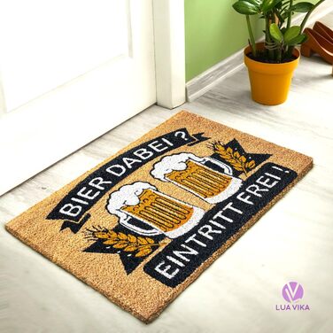 Кокосовий килимок для дверей - Забавний дизайн з пивом - 40x70 см - Килимок для дверей для приміщень та вулиці - Килимок для передніх дверей - Килимок для вулиці - Килимки для дверей - Кокосовий килимок для дверей