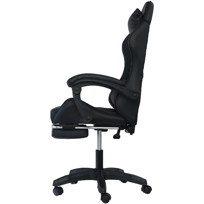 Геймерське крісло Pro-Tech Home Gaming Chair Comfort Black Ергономічне ігрове крісло з поперековою опорою, функцією гойдання та регулюванням висоти Регульоване офісне крісло для геймерів та домашнього офісу вагою до 150 кг