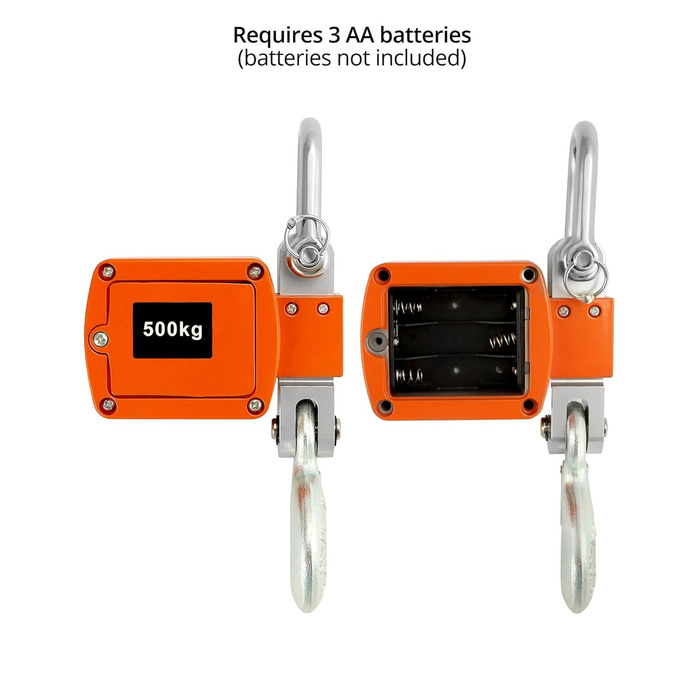Цифрові підвісні ваги QWORK, 500 кг, цифрові алюмінієві кранові ваги, для зважування на причалі, сталевої сировини, риболовлі