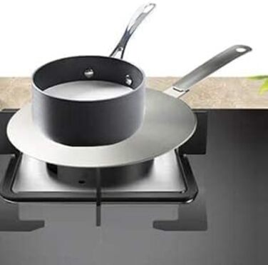 Індукційний адаптер, диск перетворювача для індукційної плити, пластина розсіювача тепла, з ручкою та дном, 20 см 20 см